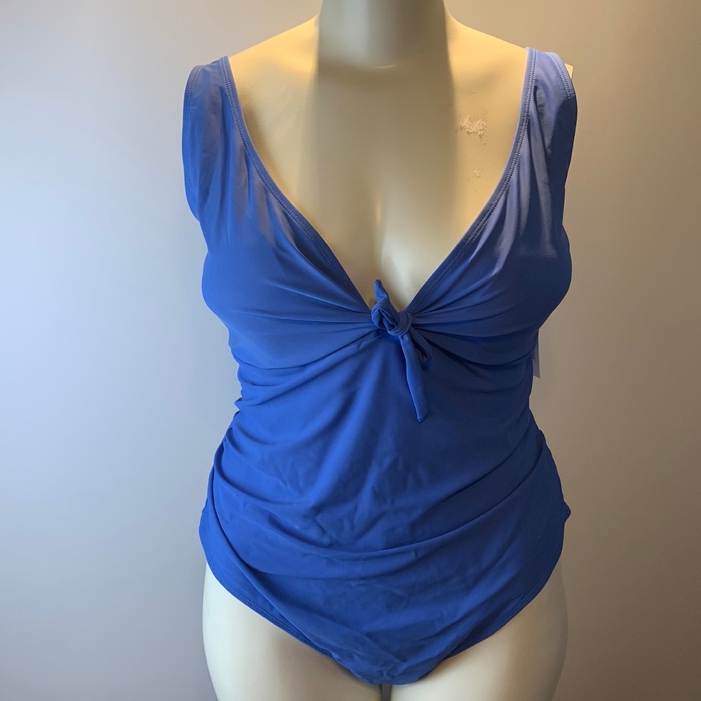 Nicole Miller One Piece Swimsuit Sz 3X / NWTs $98 Sweetheart Center Tie